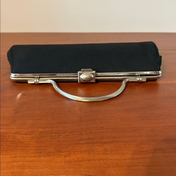 Vintage Black Silver hardware clutch purse - Picture 2 of 8